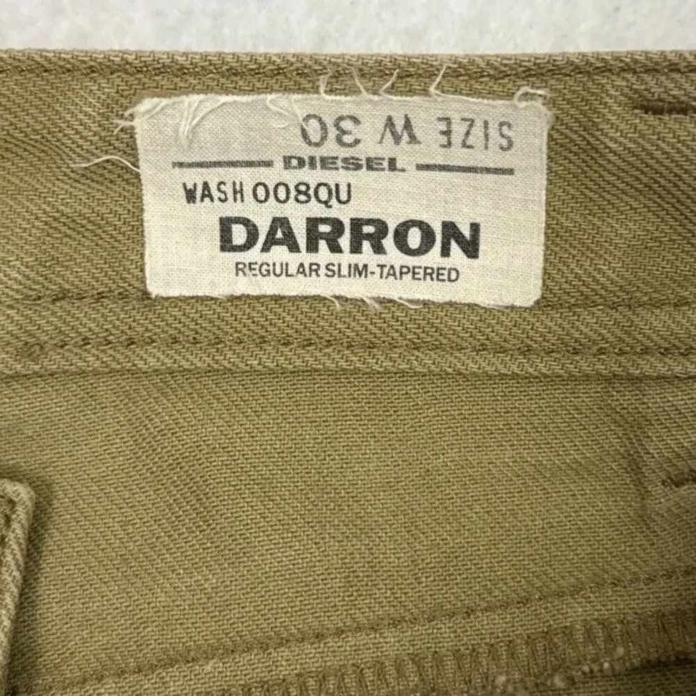 Diesel Darron Jeans Mens 30 Brown Slim Tapered Cropped Hemmed Denim